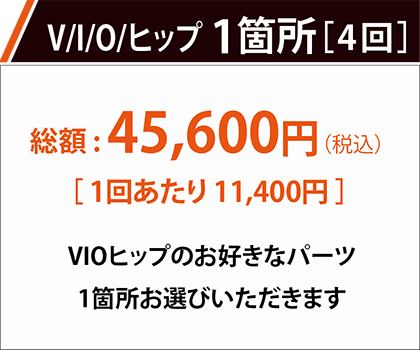 V/I/O/ヒップ1箇所 1回あたり6,160円